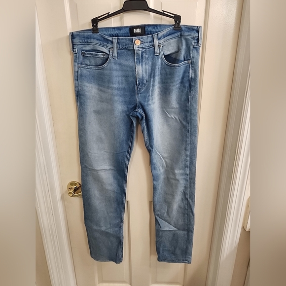 PAIGE Women's Blue Jeans Size 34 Light Wash - Picture 1 of 6